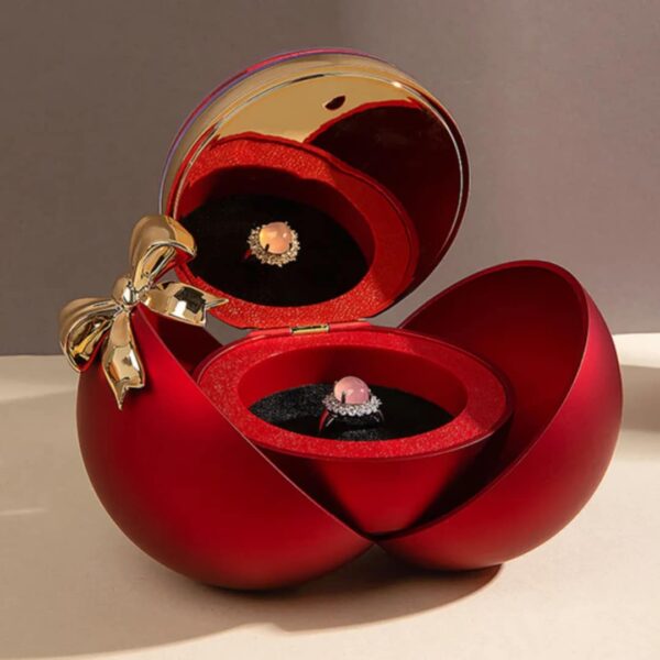 Cross border hot selling spherical eternal flower bow magnetic jewelry box