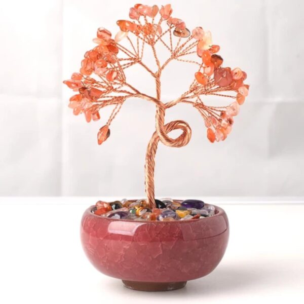 Crystal Money Tree Ceramic Bowl Base Money Tree for Decoration and Gift